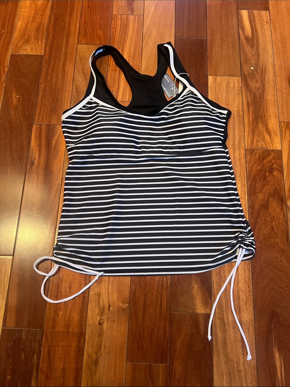 Striped Black & White Women's swim top